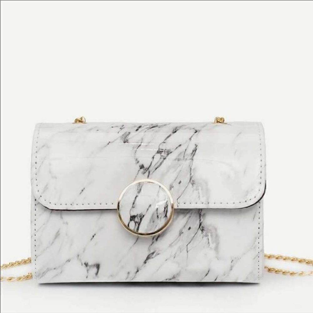 ⭐️ Marble Pattern Faux Leather Crossbody Bag